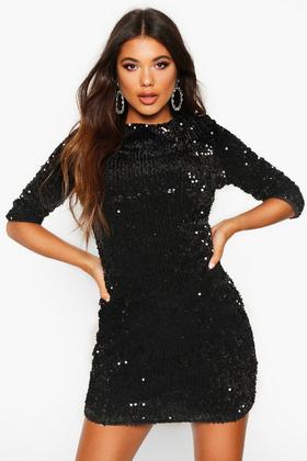 Chainmail Cowl Halter Mini Party Dress