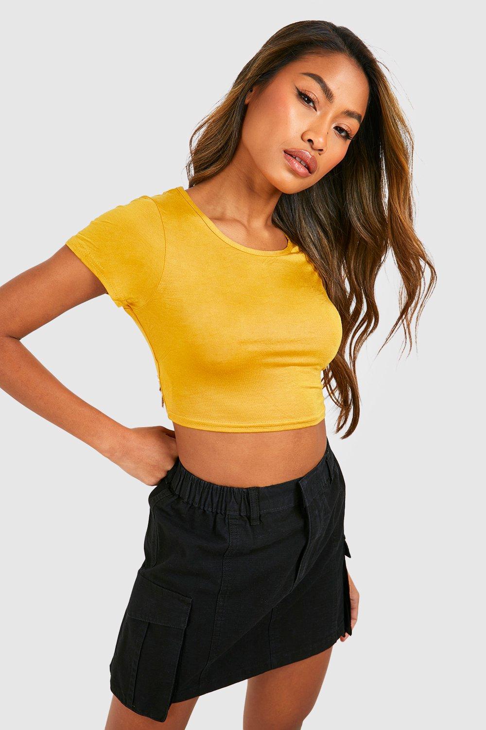 Mustard clearance crop hoodie