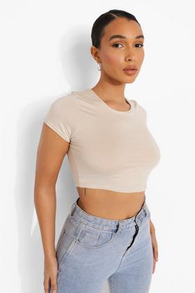Women's Ruched Detail Nylon Strappy Crop Top