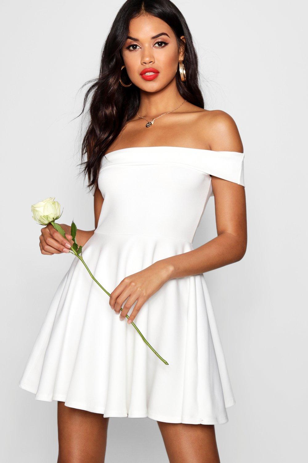 Ruffle open back sales skater dress