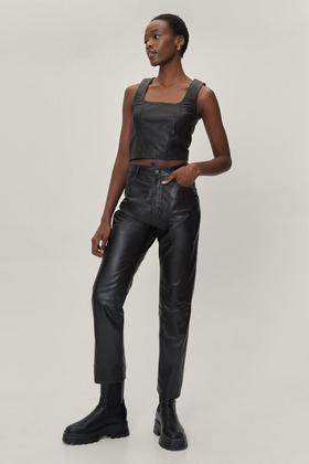 Zara, Pants & Jumpsuits, Zara Extra Long Faux Leather Leggings