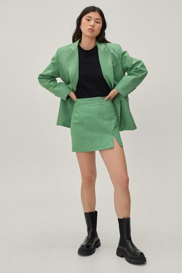 Wool Check Tailored Oversized Blazer green