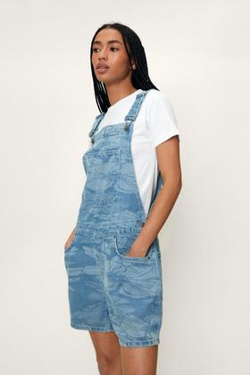 ladies denim dungaree shorts