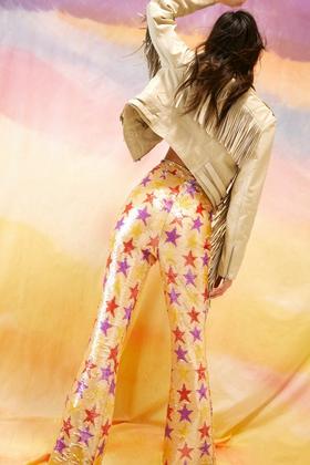 Women's Abstract Printed Flared Trousers