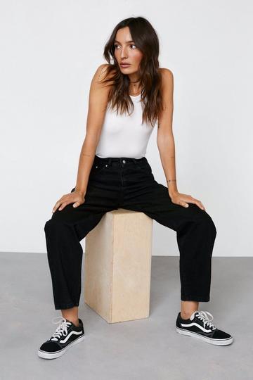 Black Petite High Waist Denim Mom Jeans