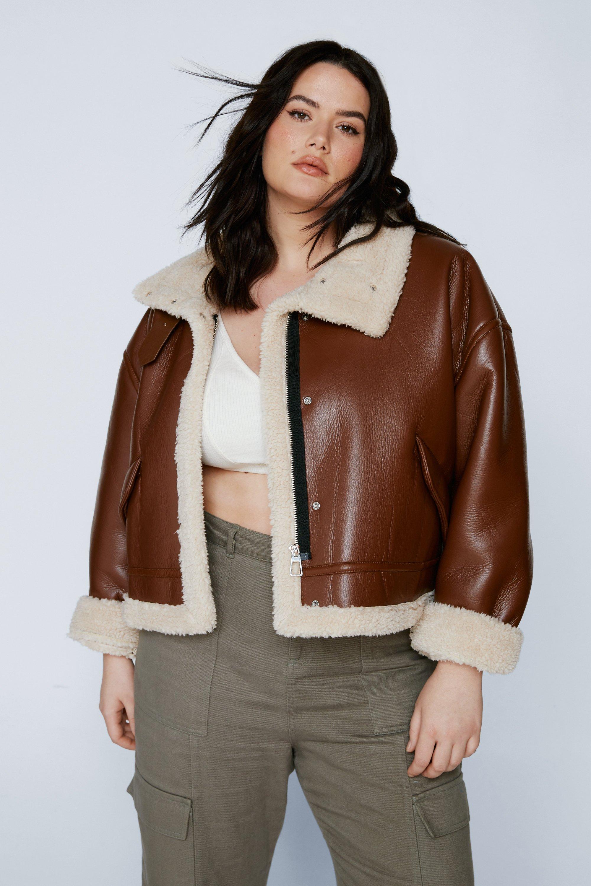 Plus size aviator sales coat