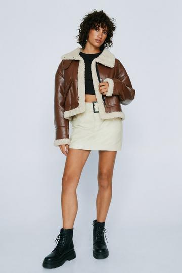 Brown Petite Buckle Detail Aviator