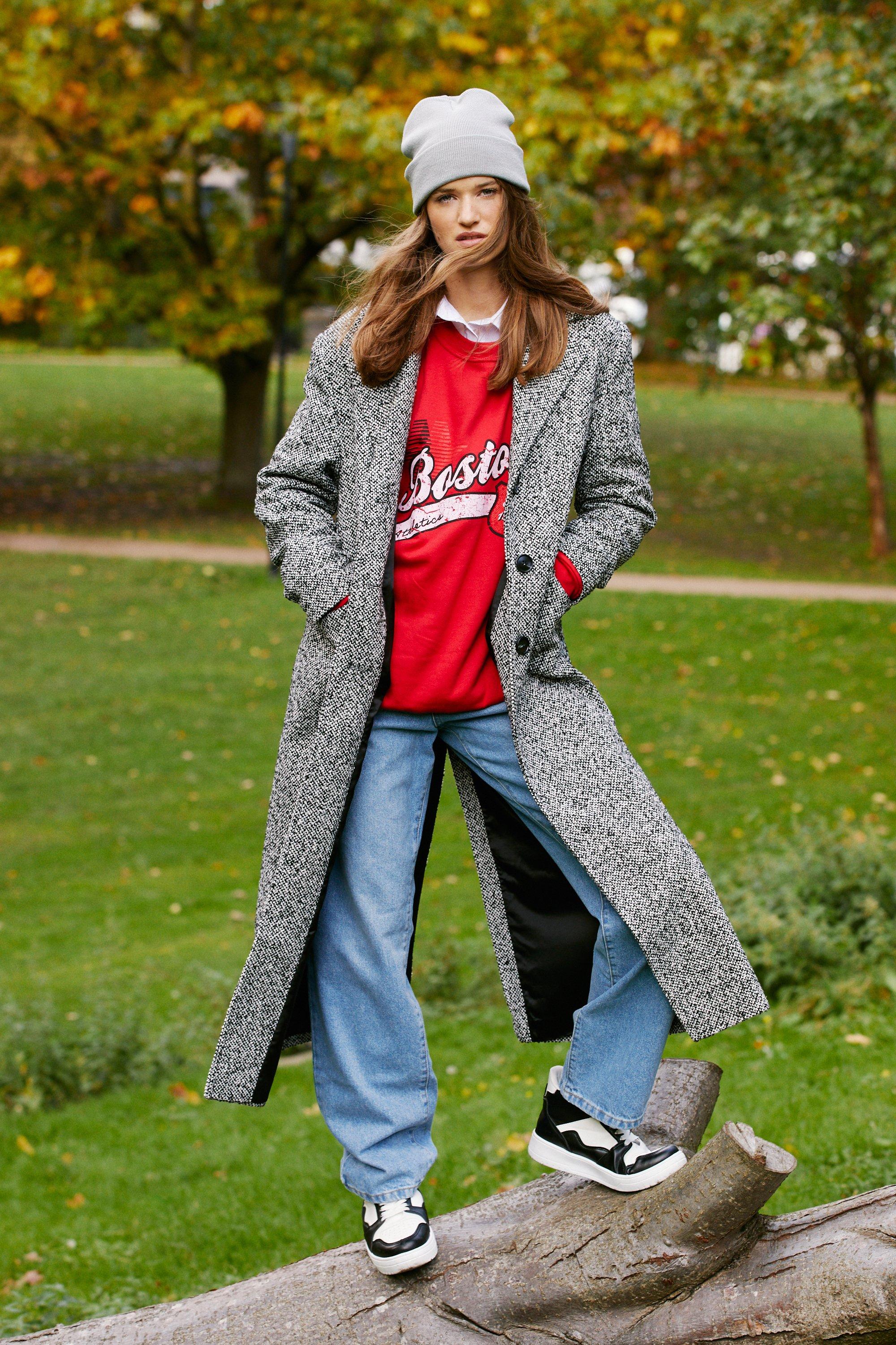 Striped top duster jacket