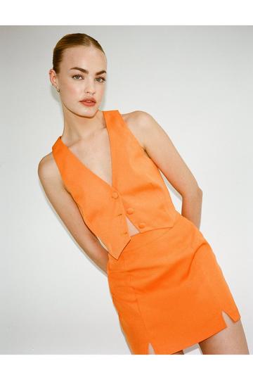 Cross Back Waistcoat orange