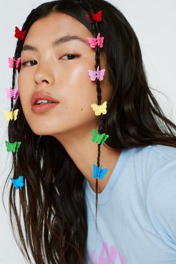 Multicolor Butterfly Hair Clips 12 Pack multi