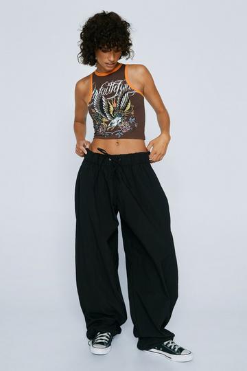 Petite Parachute Cargo Pants black