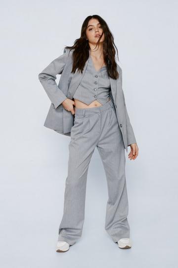 ASOS DESIGN oversized wide leg joggers in grey marl with boxer double layer