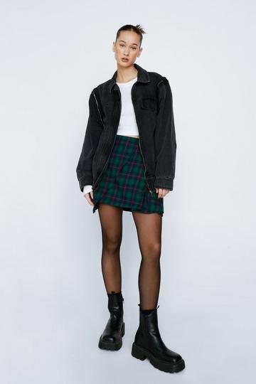 Petite 2 In 1 Detach Sleeve Denim Jacket washed black