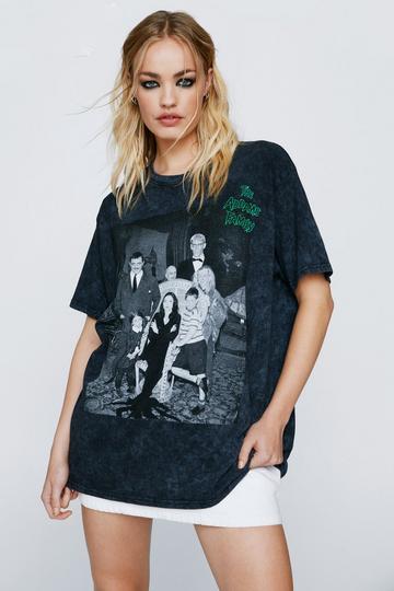 The Addams Family Oversized Graphic T-shirt charcoal