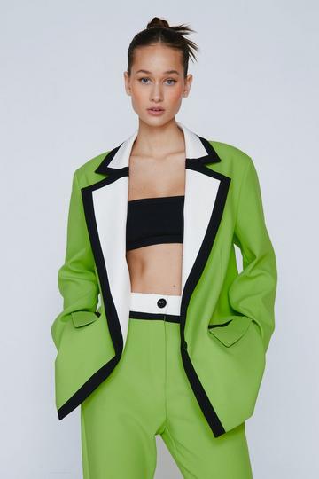 Tailored Colorblock Blazer green