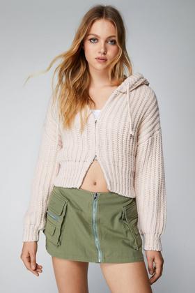 Knitted Button Down Cropped Cardigan