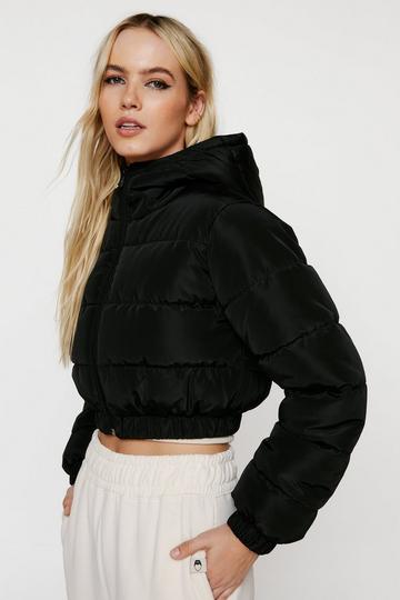 Black Cropped Puffer Jackets