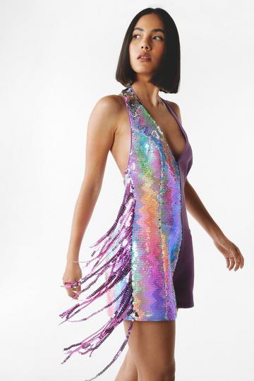 Premium Sequin Tassel Romper multi