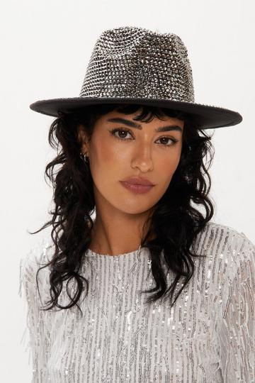 Diamante Embellished Cowboy Hat black