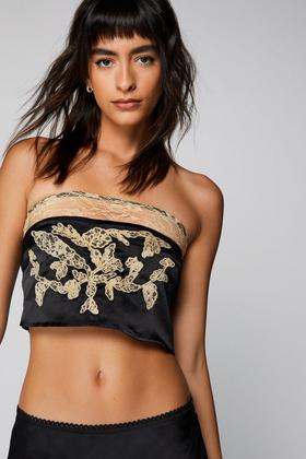Cord Dragon Embroidered Zip Back Corset