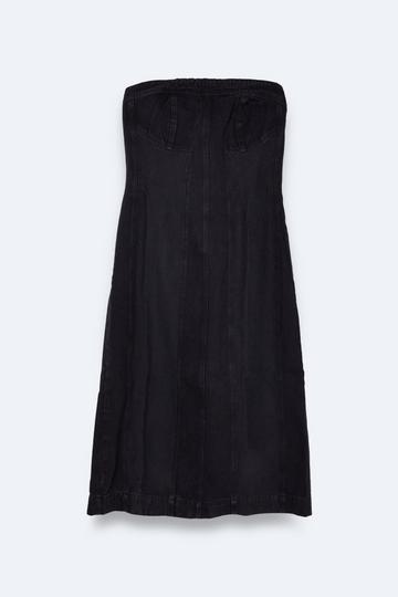 Plus Size Two Tone Bandeau Midi Dress black