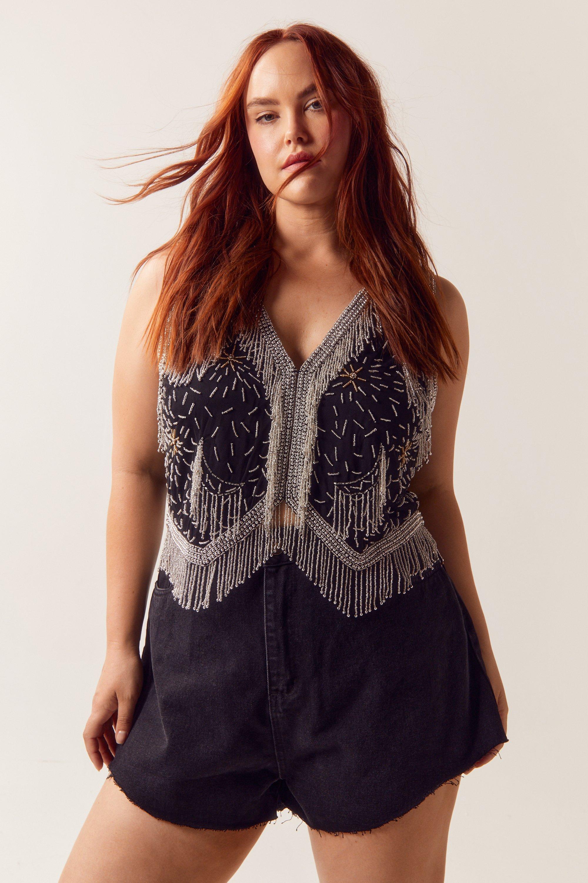 Lace Trim Applique Tie Front Vest | Nasty Gal