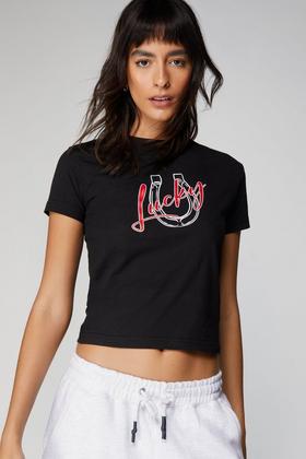 Vintage I Love Cowboys Crop Tee