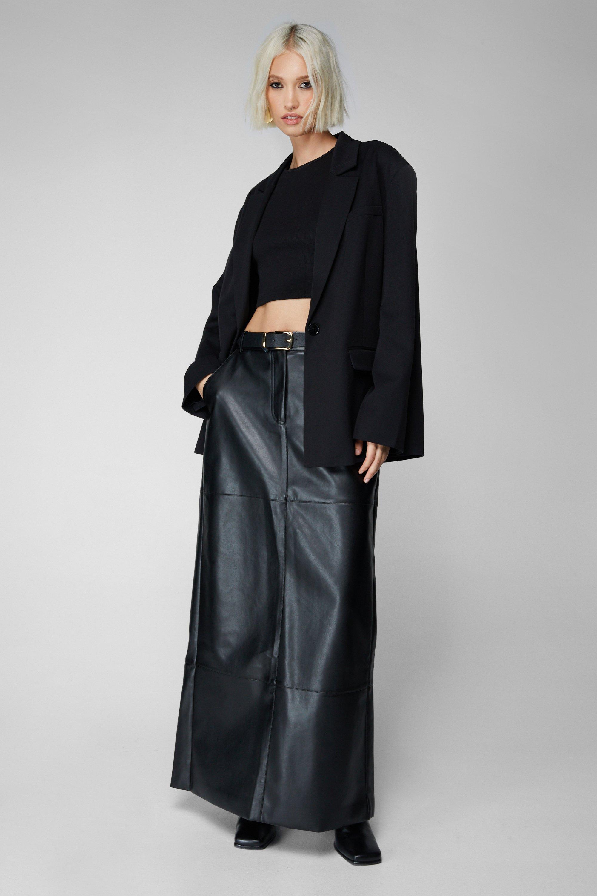 Plus size faux on sale leather maxi skirt