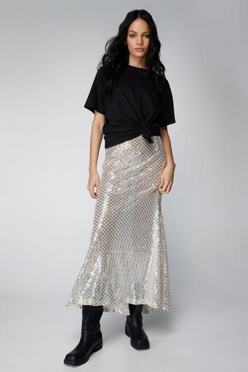 All Over Circle Disk Sequin Mini Skirt