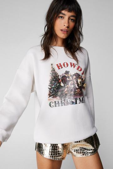 Howdy Christmas Sweatshirt ecru