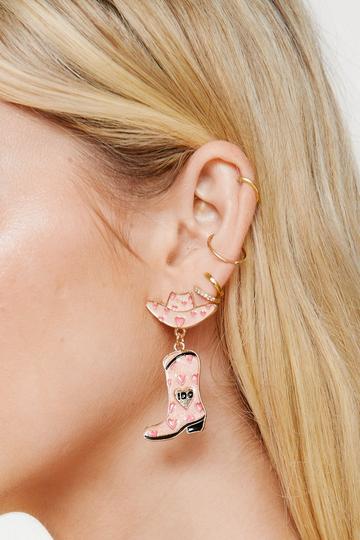 Cowboy Hat I Do Drop Earrings pink