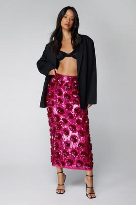 Plus Woven Ruched Front And Back Midi Skirt