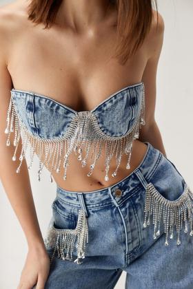Heart Disc Chainmail Bralette Top