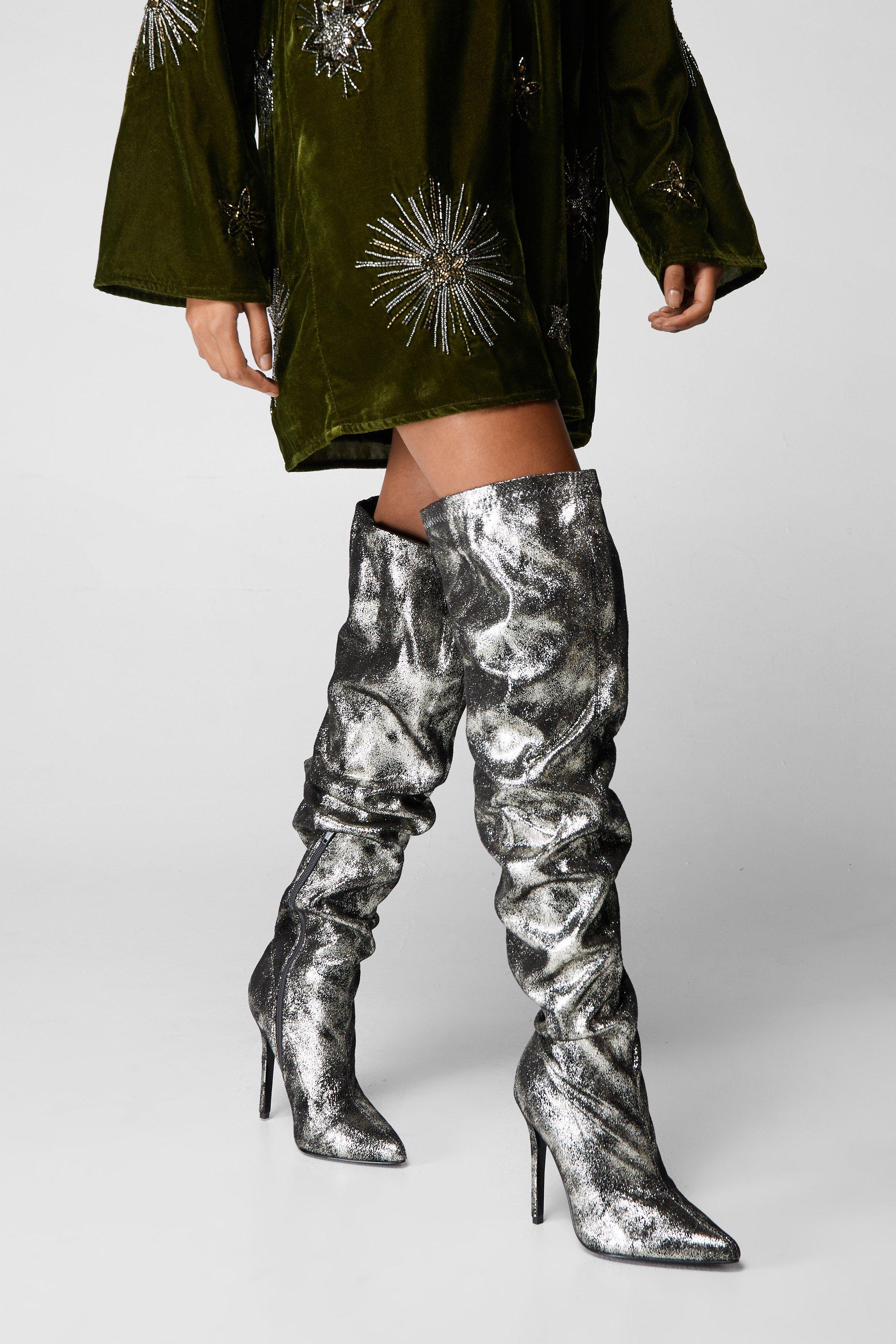 Cow print thigh outlet high boots