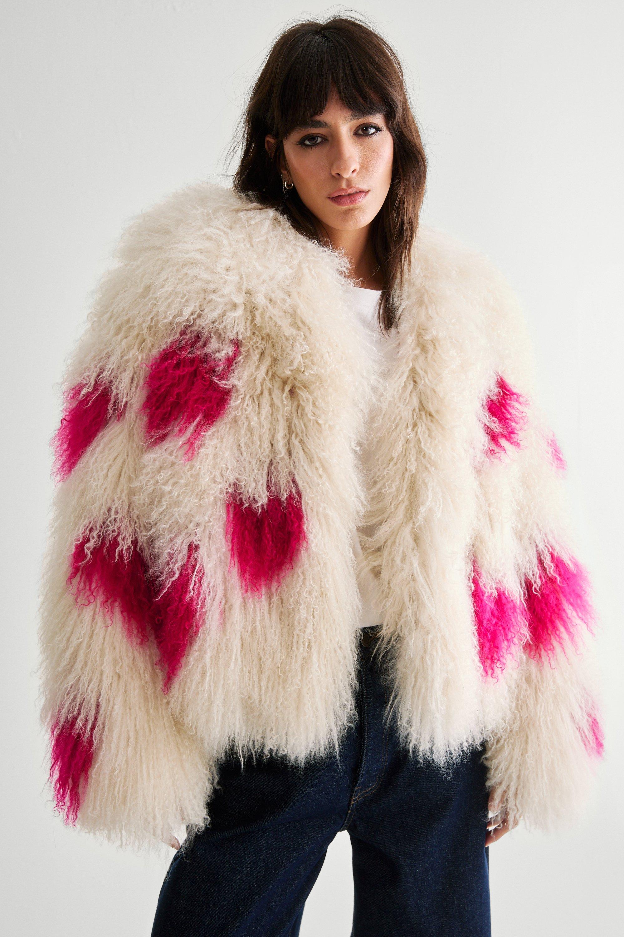 Rave patchwork Faux popular Fur parka