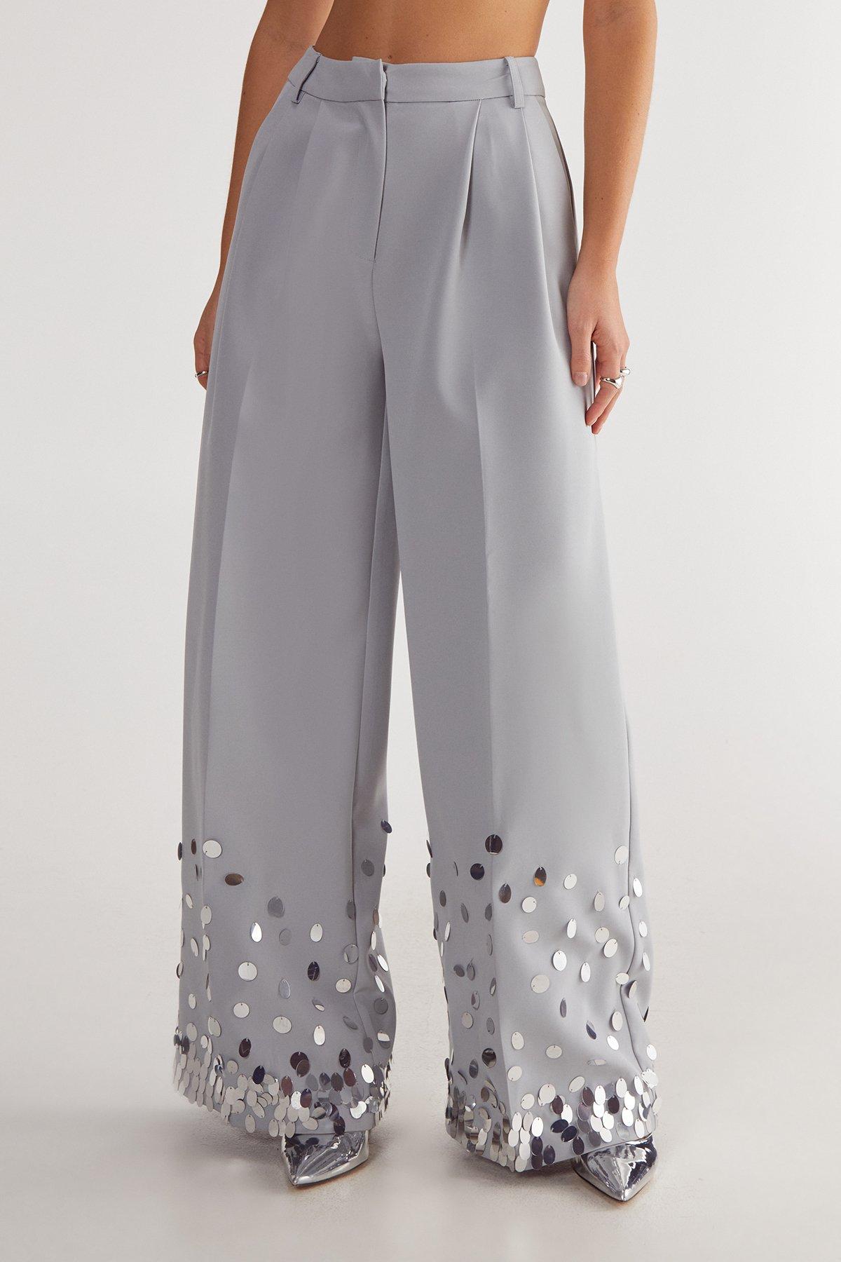 Sequin Floral Wide Leg Pants | Nasty Gal