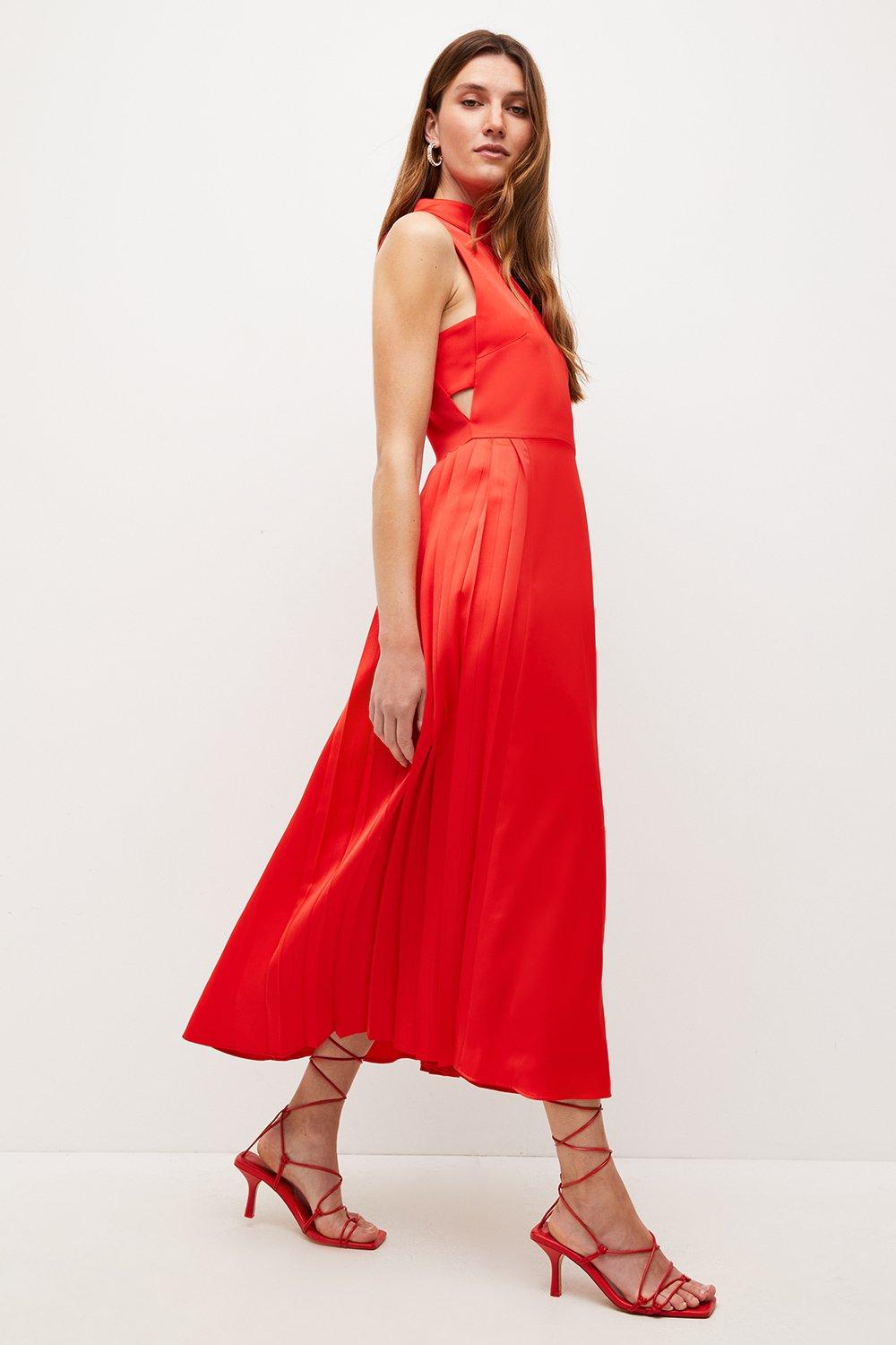 Karen millen clearance red velvet dress