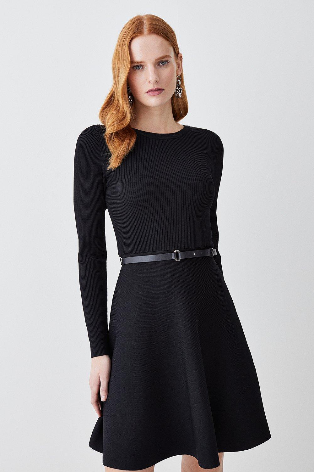 Black jersey hot sale skater dress