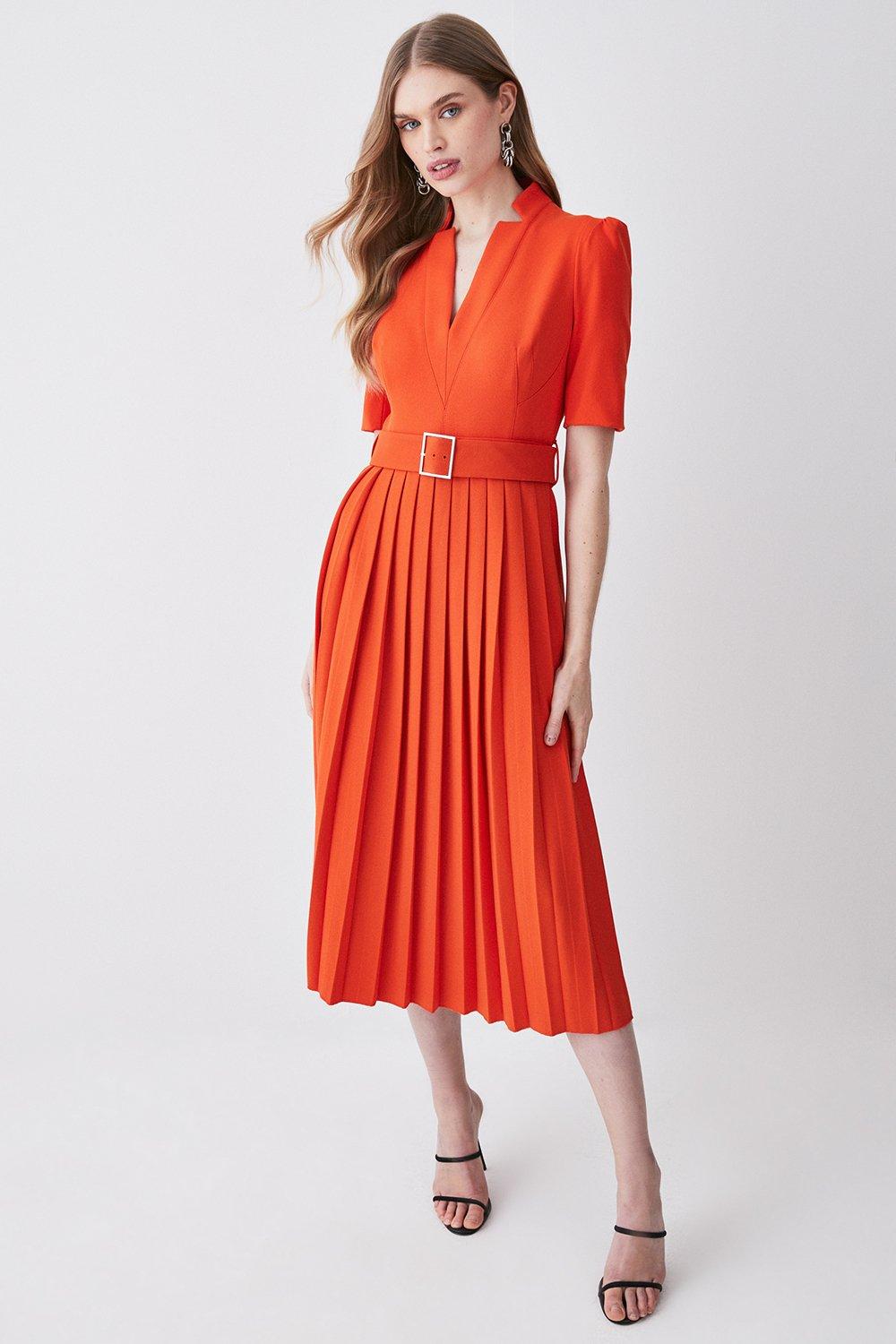 Karen millen pleated hem best sale tailored dress