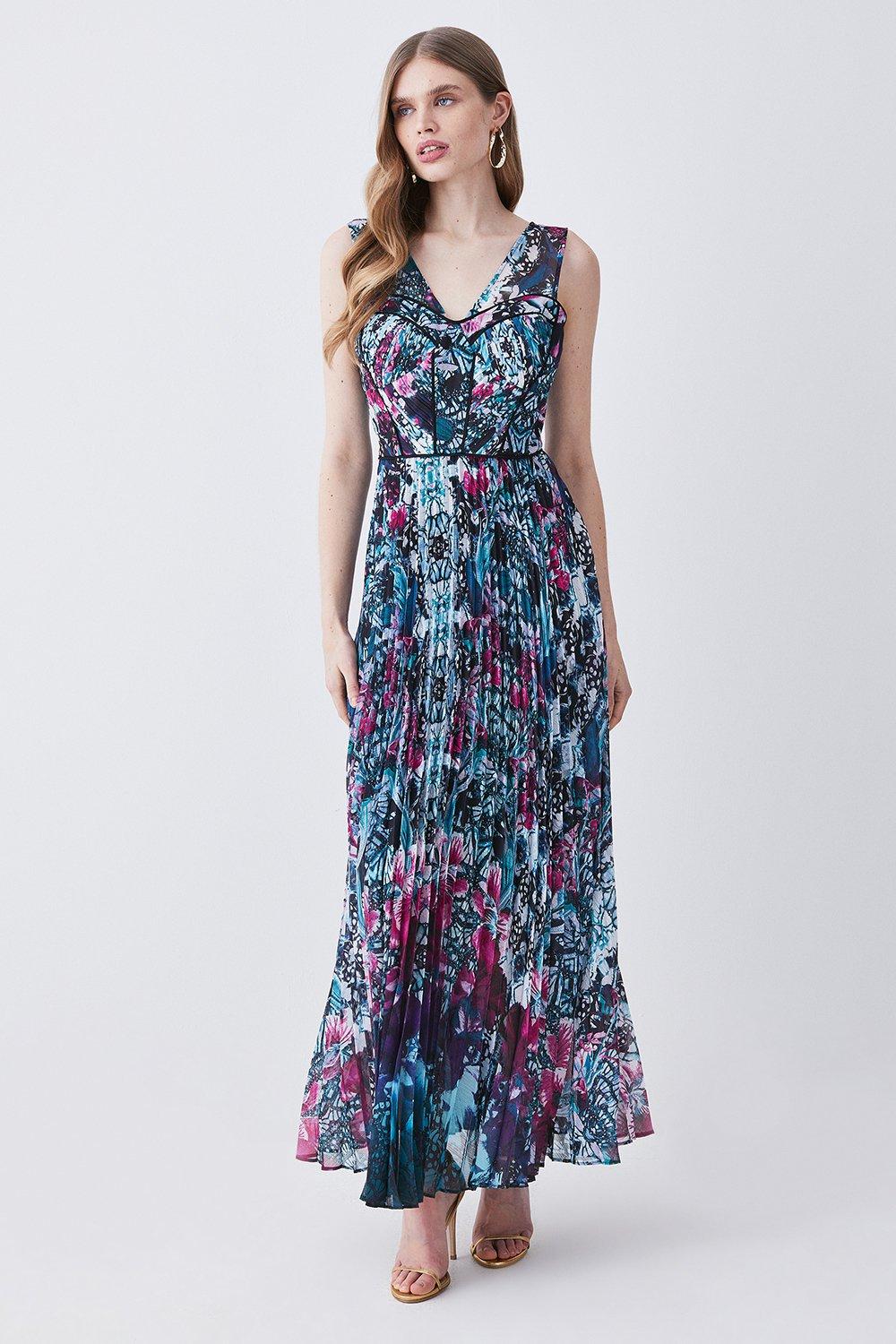 Mirrored Knitted Maxi Column Dress | Karen Millen