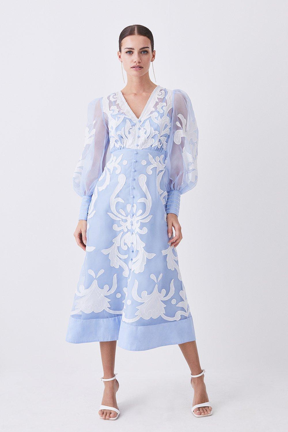 Tall Halter Neck Feather Sequin Detail Woven Maxi Dress