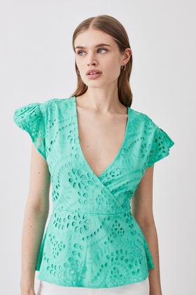 Broderie Frill Lace Trim Bandeau Top