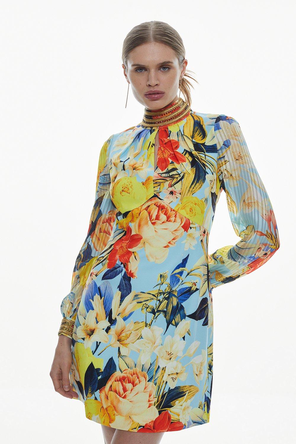 Karen millen orchid hot sale floral pencil dress