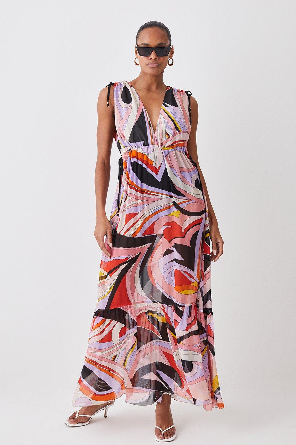 Karen millen outlet tropical print dress