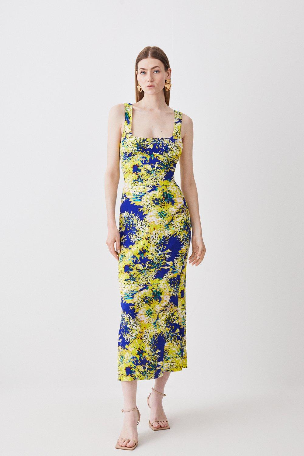 Karen millen floral shop hem midi dress