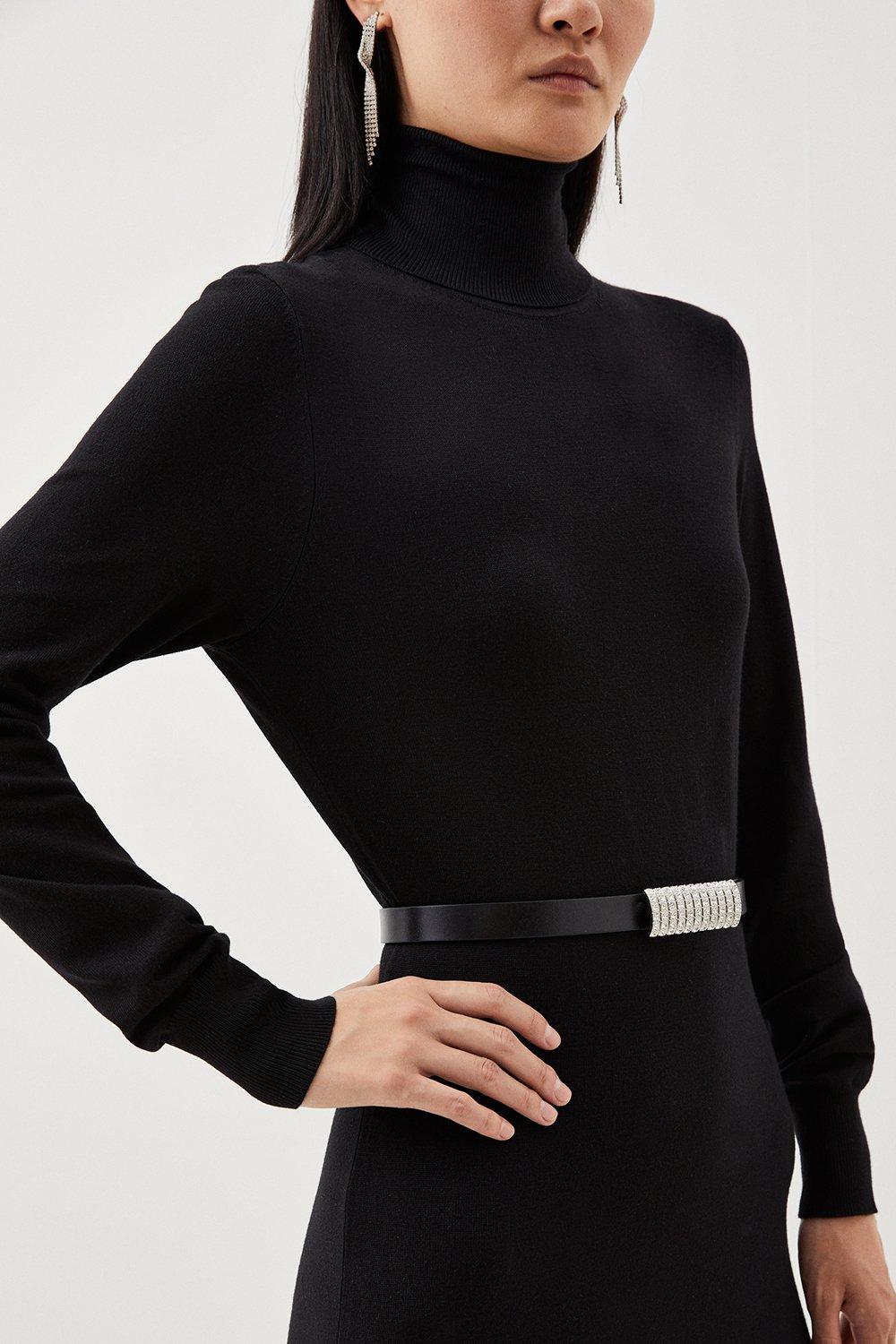 Leather And Elastic Wide Waist Belt | Karen Millen