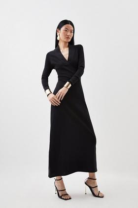 YYDGH On Clearance Women's Turtleneck Velvet Maxi Dress Long