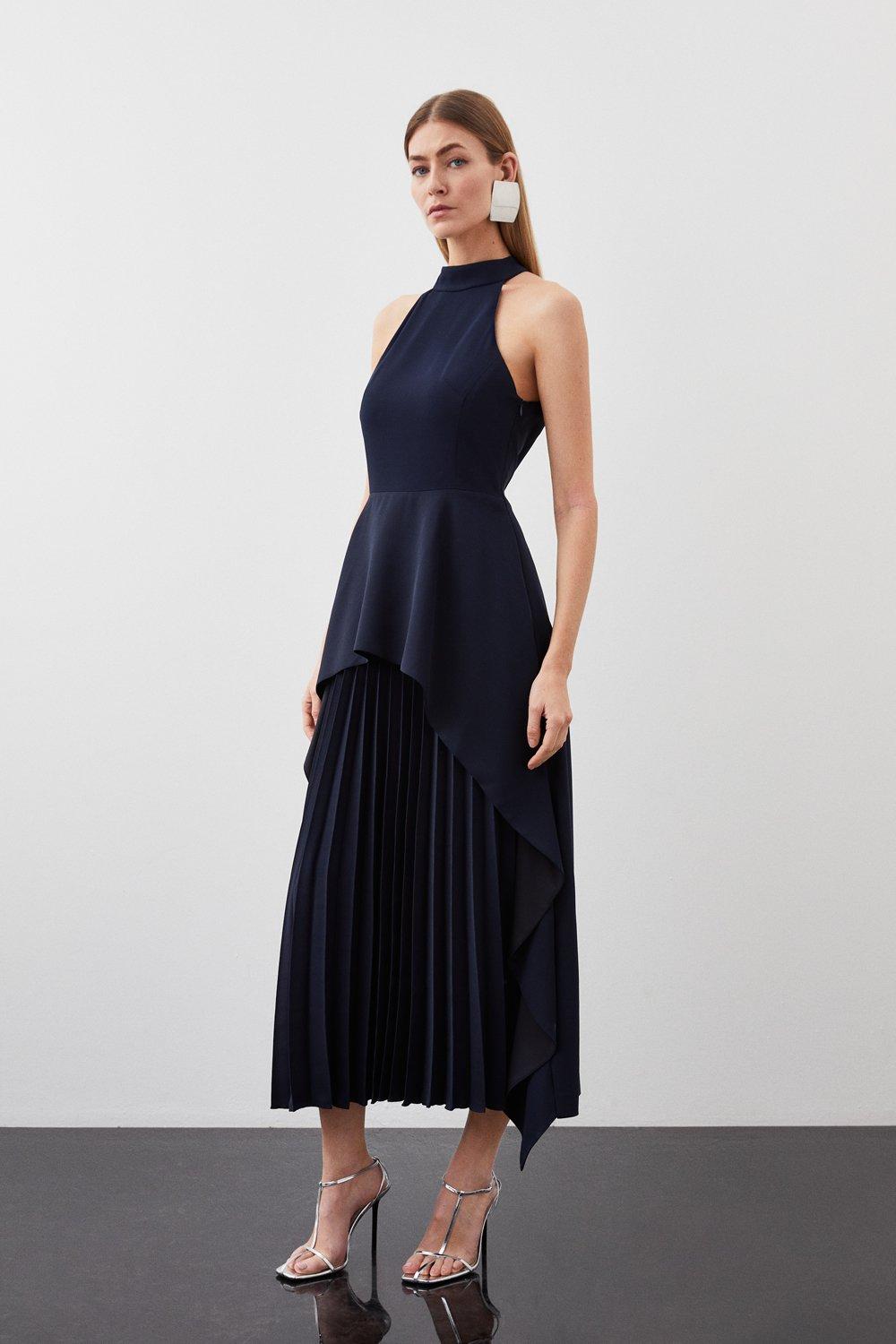 Karen millen best sale pleated hem dress