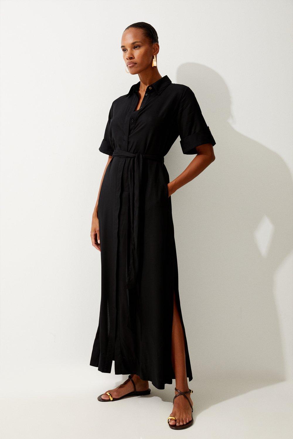 Viscose Georgette Cutwork Beach Strappy Maxi Dress | Karen