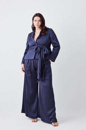 New-design Split Hem Wide Leg Pants (Color : Navy Blue, Size : XS) : Buy  Online at Best Price in KSA - Souq is now : Fashion